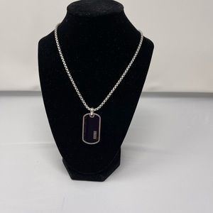 Authentic David Yurman Dog tag with box chain